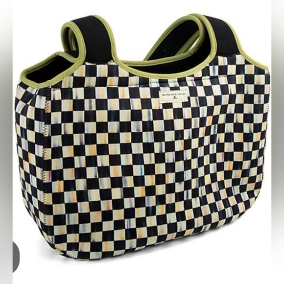 Handbags - Black Tote Bag with Yellow Trim